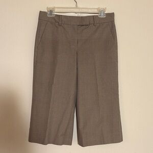 Theory Women Cropped Wide-Legged Plaid Trousers Guacho Pants Size4